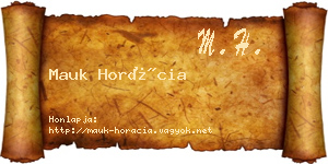 Mauk Horácia névjegykártya